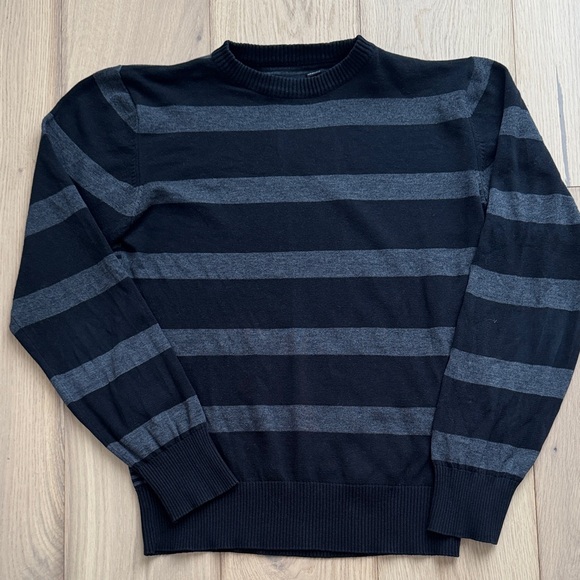 Other - Black and Gray Striped Men's Sweater